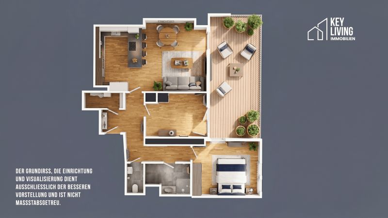 Helle 3-Zimmer-Dachgeschosswohnung mit großer Terrasse & Garage nahe Kagraner Platz / / 1220 Wien / Bild 16